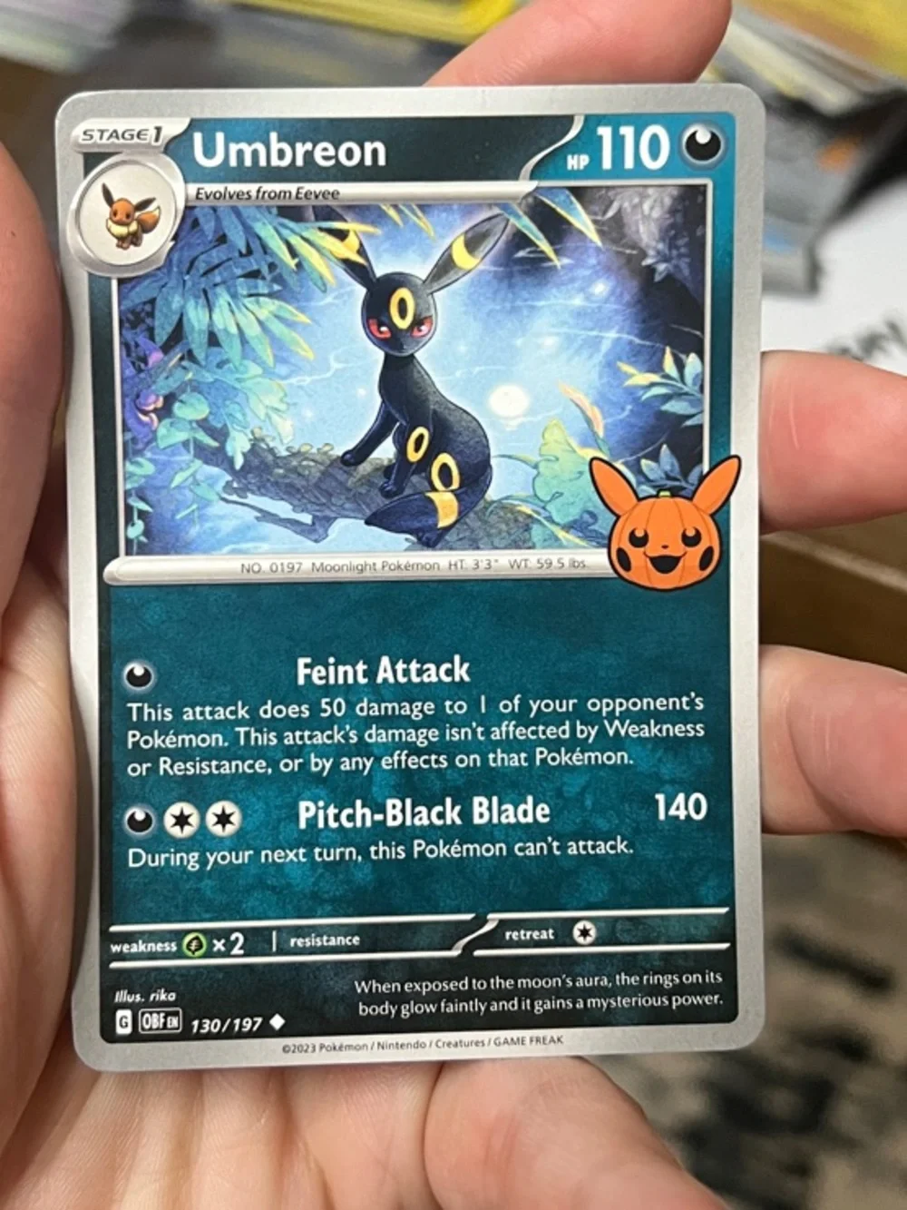 🌗Umbreon TCG Pokemon Trading Card – 130/197